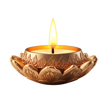 Diwali Diya Candle isolated on transparent background png