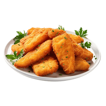 Fried fish fillets isolated on transparent background png