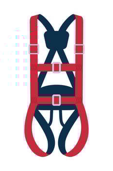 Full body harness. Rope climbing harnesses, work gear, sport risk. Safety gear of protective equipment for work at height to avoid fall. Fall protection. illustration. vector