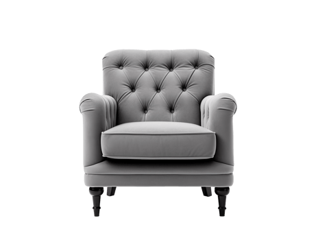 gray sofa chair isolated on transparent background png