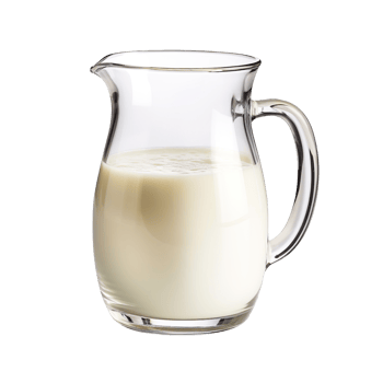 Glass jug of fresh milk isolated on transparent background png