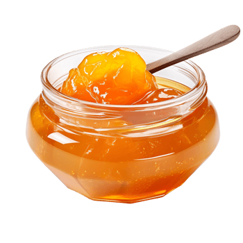 glass bowl of apricot jam isolated on transparent background png
