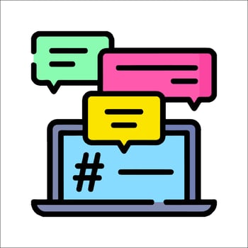 Chat with friends icon illustration vector