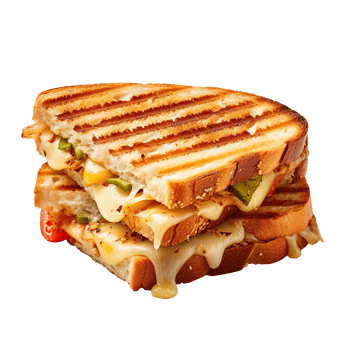 Grilled sandwich isolated on transparent background png