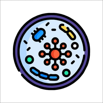 A cell with a blue and red color vector