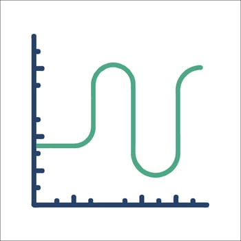 A graph with a curve and a line vector