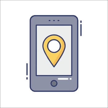 Mobile location icon vector