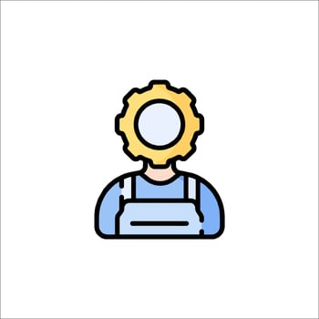 A man with a wrench in his hand icon vector