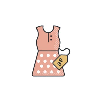 A dress with a price tag on it vector