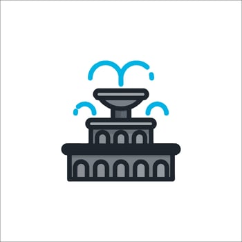A fountain icon with blue water vector