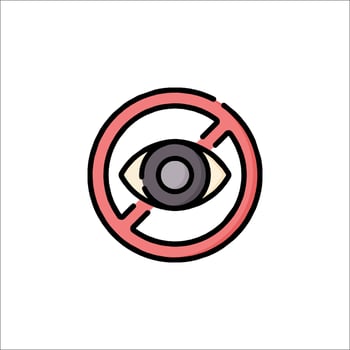 No eye icon illustration vector