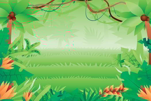 Vibrant Jungle Background Illustration vector