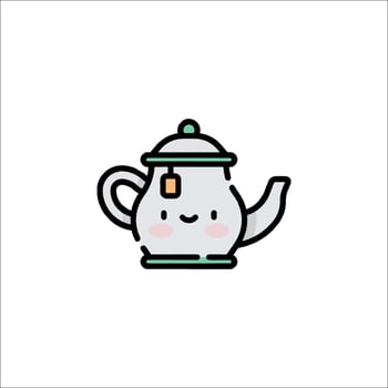 Tea pot icon illustration vector