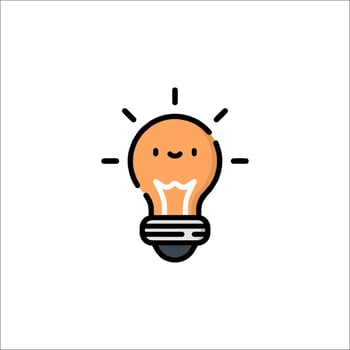A light bulb with a smiley face on it vector