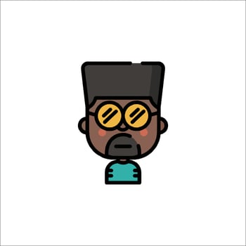 A cartoon character with glasses and a beard vector