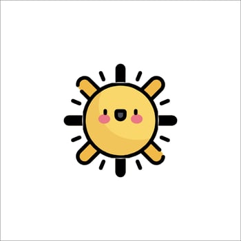 A cute sun icon with a smile vector