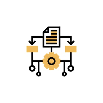 A file with a gear and a paper document vector