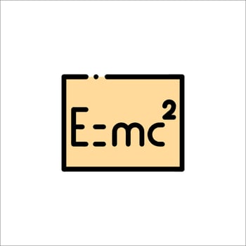 E - m - c formula icon vector