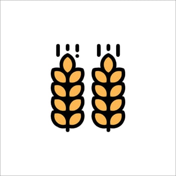 Two ears of wheat icon on a white background vector