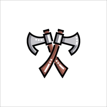 Two axes crossed on a white background vector