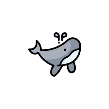 A whale with a water droplet on its head vector