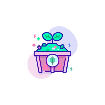 A plant in a pot with money on it vector