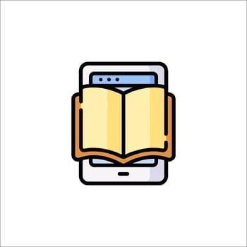 A book on a phone icon vector