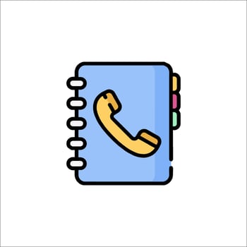 A phone icon on a notebook vector