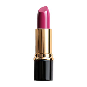 Classic Pink Lipstick in Chic Gold Tube Isolated png