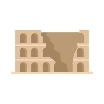 The colosseum building facade showing crumbling decaying ruin vector