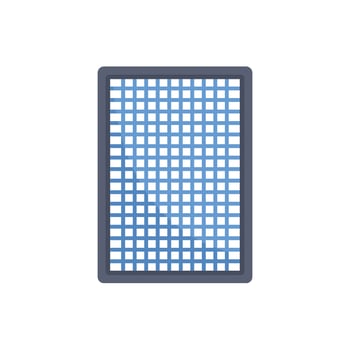 Air purifier filter being replaced showing clean grid pattern vector