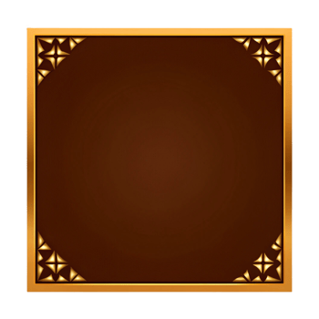 Text box frame with a golden border on transparent background png
