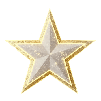 golden and white star png