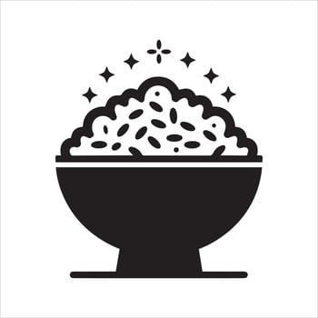 Asian food. Rice bowl icon vector