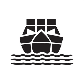 hip logo. Cargo ship icon. Containers. Global trade. Goods vector
