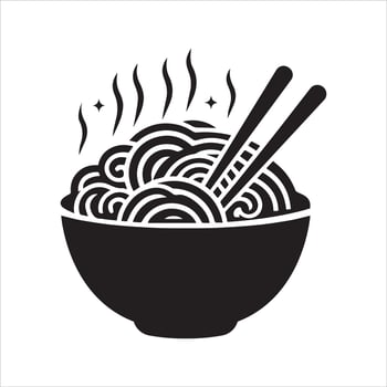 Noodles icon. Ramen. Asian food logo vector