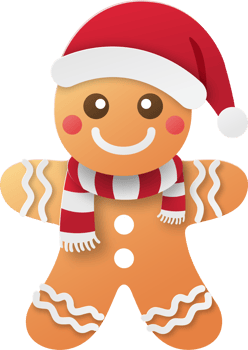 Cute Christmas gingerbread man png