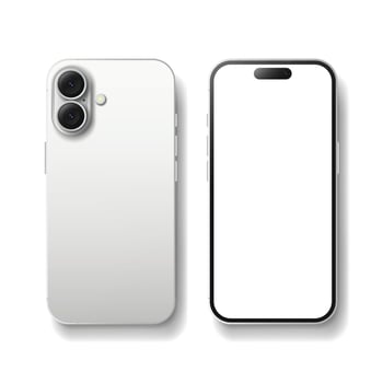 Smartphone models 16 white, isolated on white background vector