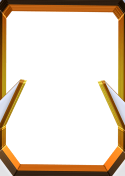 a golden frame with a white border png