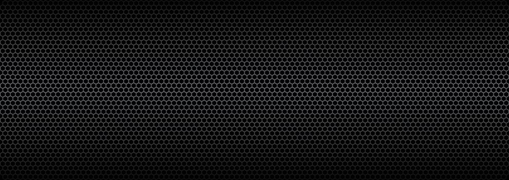 Metallic black hexagonal background design. Silver honeycomb pattern with hexagon mesh. Abstract geometric hexagon shape background wallpaper design vector