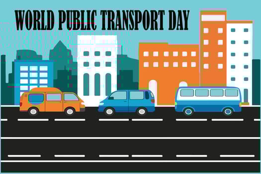 world public transport day illustration art vector