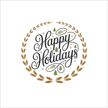 Elegant Happy Holidays Design with Christmas Trees and Stars vector