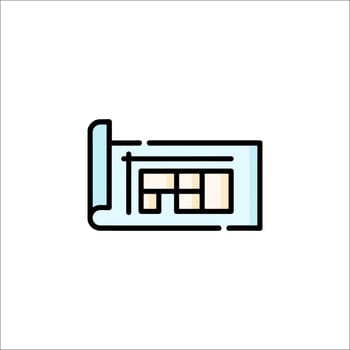 A line icon of a book on a table vector