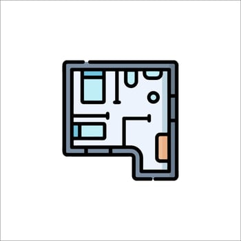 Room plan icon illustration vector