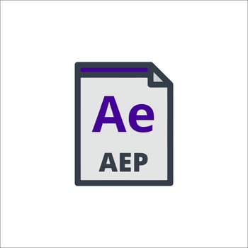 Aep icon with a purple background vector