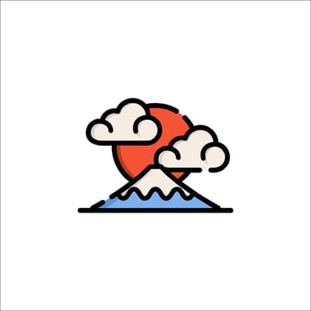 Mount fuji icon illustration vector