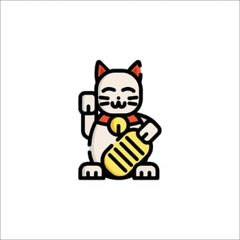 Maneki neko cat logo vector