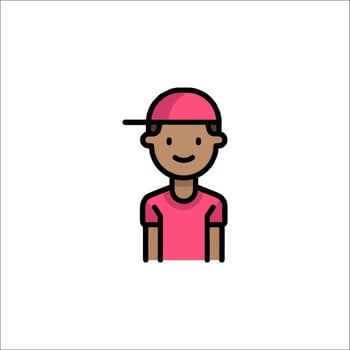 A cartoon man in a pink shirt and cap vector