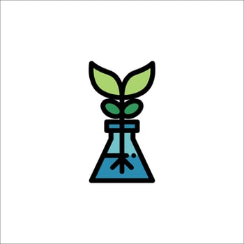 A plant in a flask icon vector