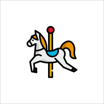 Carousel horse icon illustration vector